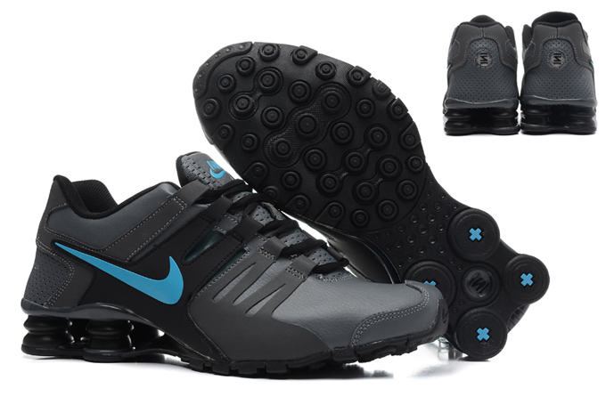 Nike Shox actuel sombres Les chaussures gris bleu mens (2)